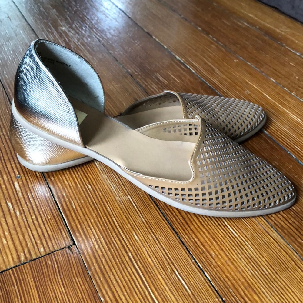Dolce Vita Laynie D’Orsay Flat Gold and Brown 9.5